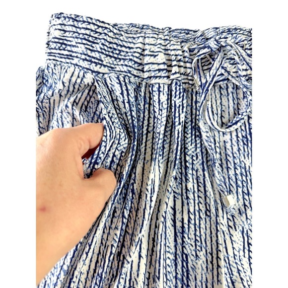 Robert Louis Blue & White Elastic Tie Waist Pants Flowy Pockets Size 1X - Picture 4 of 7